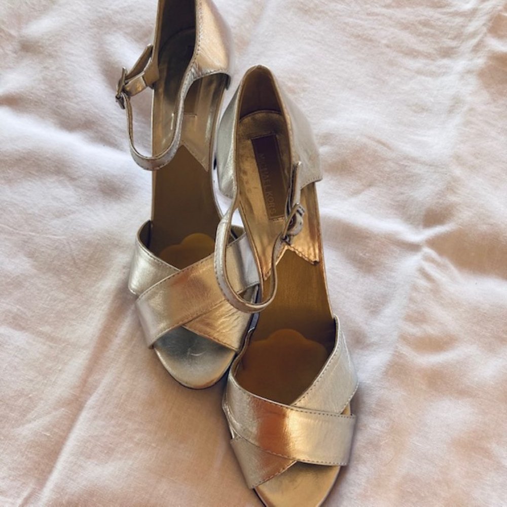 Michael Kors Metallic Silver high heels